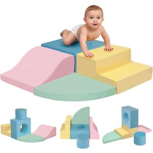 MIND&ACTION 5-Piece Toddler Climbing Toys Indoor, Foam Climbing Blocks for Toddler 1-3, Climbing Toys for 1 Year Old, Soft Play Set Baby Climbing Gym