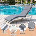 Patelai 2 Set Outdoor Chaise Lounge Cushions with Chair Covers, 70 x 21 x 3 Inch Waterproof Sun and Fade Resistant Thick Replacement Lounge Chair Cushions for Patio Poolside (Gray)