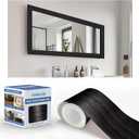 TIANLDD 27 FT Wood Grain Wallpaper Border, Removable Waterproof Mirror Border Peel and Stick,Bathroom Mirror Frame Border.(Dark Brown Oak)