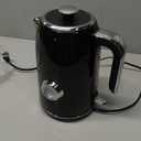 SULIVES Electric Kettle, 1.7L Stainless Steel Tea Kettle with Temperature Gauge, 1500W Water Boiler with LED Light, BPA-Free, Auto Shut-Off and Boil-Dry Protection,Black (Black)