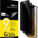 NEW'C 3 Pack Privacy for iPhone 12,iPhone 12 Pro Screen Protector (6.1"), Enhanced 28-Degree Privacy Angle, Ultra Durable 9H Hardness, Bubble-Free