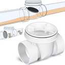 Tondiamo 4 Inch Backwater Valve Drain Backflow Preventer Valve Prevent Sewage and Rainwater from Flowing Back(White PVC)