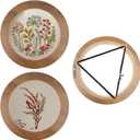 3 Sets Upgraded Wood Embroidery Frames with Bamboo Hoops, 6 Inch Round Embroidery Display Frame for Finished Cross Stitch and DIY Art Craft Sewing Ornaments (Easier to Install) (Brown)