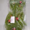 17 Inch Christmas Tree Picks, 6 PCS Lime Green Furry Curly Stems with Red Glitter Balls, Flexible Christmas Tree Topper Decorations for Holiday Arrangements, Wreaths & Table Christmas Decor