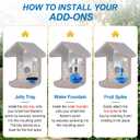3 in 1 Nutrition Set, Compatible with Bird Buddy Feeders, Outdoor Bird House Accessories with Water Fountain, Fruit Spike & Jelly Tray Feeder, Easy to Attach