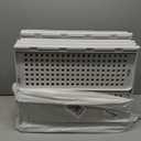 CTSNSLH 5 Pack Closet Organizers Storage Box, Closet Storage Stackable Storage Bins, Plastic Drawer Basket for Wardrobe Cupboard Kitchen Bathroom Office, White