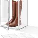 XXX-Large Clear Stackable Acrylic Display with Lid & Magnetic Door - 2-Tier Adjustable Shoe Box Case 11.8'' X 9.8'' X 15.7''Organizer for Boot, Sneakers, Collectibles, Figures, Purses | 1-Pack