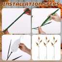 Geelin 6 Pcs 47 Inches Wonderland Metal Corn Stalk Emerald Garden Stake Yard Decorative Outdoor Autumn Harvest Decoration Emerald Garden Stake Yard Lawn Fall for Outdoor Art