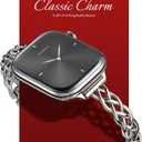 Silm Bracelet Compatible with Apple Watch Bands 38/40/41/42/44/45/46/49mm for Women, Celtic Thin Dressy Stainless Steel Metal Designer Fancy Strap for iWatch Series 11 10 9 8 7 6 5 4 3 SE Ultra