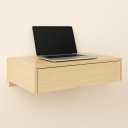 Sleekform Floating Desk for Wall with Drawer - 30x16x6 in. Floating Drawers, Wall Mounted Desk or Vanity Makeup Table, Modern White Oak Patterned Laminate