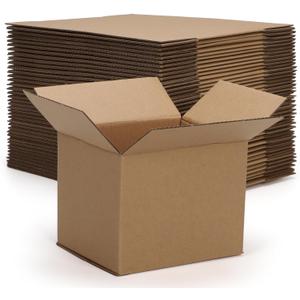 Rempry 40 Pack 4x4x3 Shipping Boxes Brown, Small Corrugated Cardboard Box for Mailing, Packaging Small Business, Kraft Mailer Boxes
