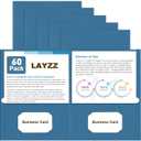 Folders with Pockets, LAYZZ 60 Pack Paper Pocket Folders, 2 Pocket File folders Fits Letter Size Paper, for School Office and Home (Blue)