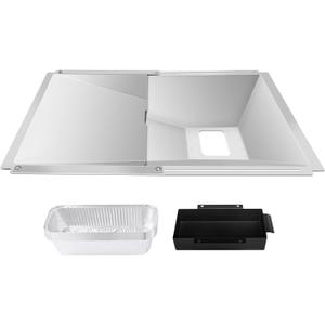 Uniflasy Grease Tray with Catch Pan and Foil Liner Universal fits Nexgrill, Dynaglo, Cuisinart, Charbroil, Kenmore,BHG,Master,Expert Gas Grill,Drip Tray Pan for 2/3/4 Burner Grill 10Pcs Aluminum Liner