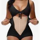 SHAPSHE Women's Tummy Control Swimsuit One Piece Slimming Bathing Suit Cutout Tie Knot Front Bikini Push Up Swimwear, XXL