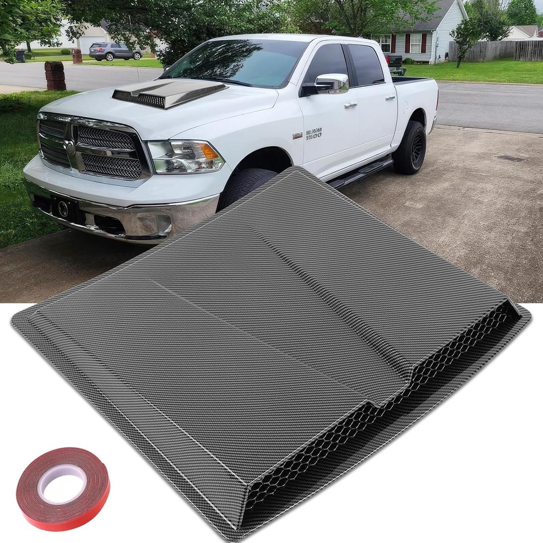 DREAMOTOR Hood Scoops For Cars, Universal Hood Scoop Vents, Automotive Hood Scoops for Trucks Compatible with F150 F250 F350 GMC Sierra 1500 2500 Dodge Ram 1500 2500 Toyota Tundra Jeep Wrangler