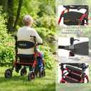 SUCCU Rollator Walkers for Seniors with Seat, 2-in-1 Walker Wheelchair Combo, Foldable Rolling Walker with Seat, Wheelchairs for Adults – 400 lbs Capacity, Adjustable Height