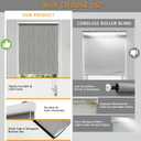 Corded Blackout Roller Blinds for Windows, Waterproof Thermal Insulated Shades with UV Protection, Easy to Install for Living Room, Office, Bathroom (29" W x 72" L, Grey)
