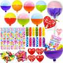 WODMAZ 24 Pack Lollipop-Shaped Stationery Set with Cards Highlighters Stickers Erasers Paperclips for Classroom Gifts Exchange, Easter Stationery Gifts, Goodies Bag Prizes