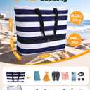 Beach Bag with Detachable Cooler, 54L Large Beach Bags Waterproof Sandproof for Women, Travel Tote Bag for Family, Gym