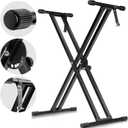 CAHAYA Adjustable Keyboard Stand 38.5in Double Braced X Style Digital Piano Stand with Locking Straps for 61 76 88 Keys CY0245