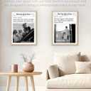 iHery Natural OAK Wood Newspaper Trendy Framed Wall Art, 12x16 in Vintage Headline Canvas Print, Beige Logs Retro Art, Woman Claims to Be a Dream Girl, Set of 1 Apartment Black and White Decor