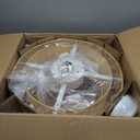20" Boho Ceiling Fan with Light, Triple Rattan Ceiling Fans with Lights and Remote Control, Coastal Enclosed Fandelier with 6 Speeds for Bedroom, Kitchen, Dining Room