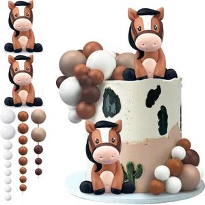 27 PCS Horse Cake Toppers Ball Cake Picks Horse Baby Shower Cake Decoration for Party Favors Supplies