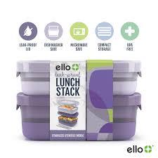 Ello 1-Pack Lunch Stack Plastic Food Storage Container Bento Box with Airtight, Leak-Proof Locking Plastic Lids and Silicone Base, BPA-Free, Freezer, Microwave, and Dishwasher Safe Ello 1-Pack Lunch Stack Plastic Food Storage Container Bento Box with Airtight, Leak-Proof Locking Plastic Lids and Silicone Base, BPA-Free, Freezer, Microwave, and Dishwasher Safe
