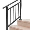 Metty Metal Handrails for Outdoor Steps Suitable for 1 to 3 Steps- Wrought Iron Stair Railing- Step Steady with 3 Feet Handrailing- Safe Indoor Home Banisters (Black)