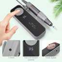 SAVILAND Electric Nail Drill 35000RPM: Portable Nail File Rechargeable Grey Nail Buffer Manicure Pedicure Tools Nail Supplies Kit Set Professional Acrylic with Everything for Nail Care Nail Art