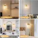 1-Light Gold Bathroom Light Fixtures,Modern Bathroom Vanity Lights Fixture with Clear Crystal Glass Shade,Gold Bath Wall Mount Lights, Light Fixtures for Bedroom Living Room