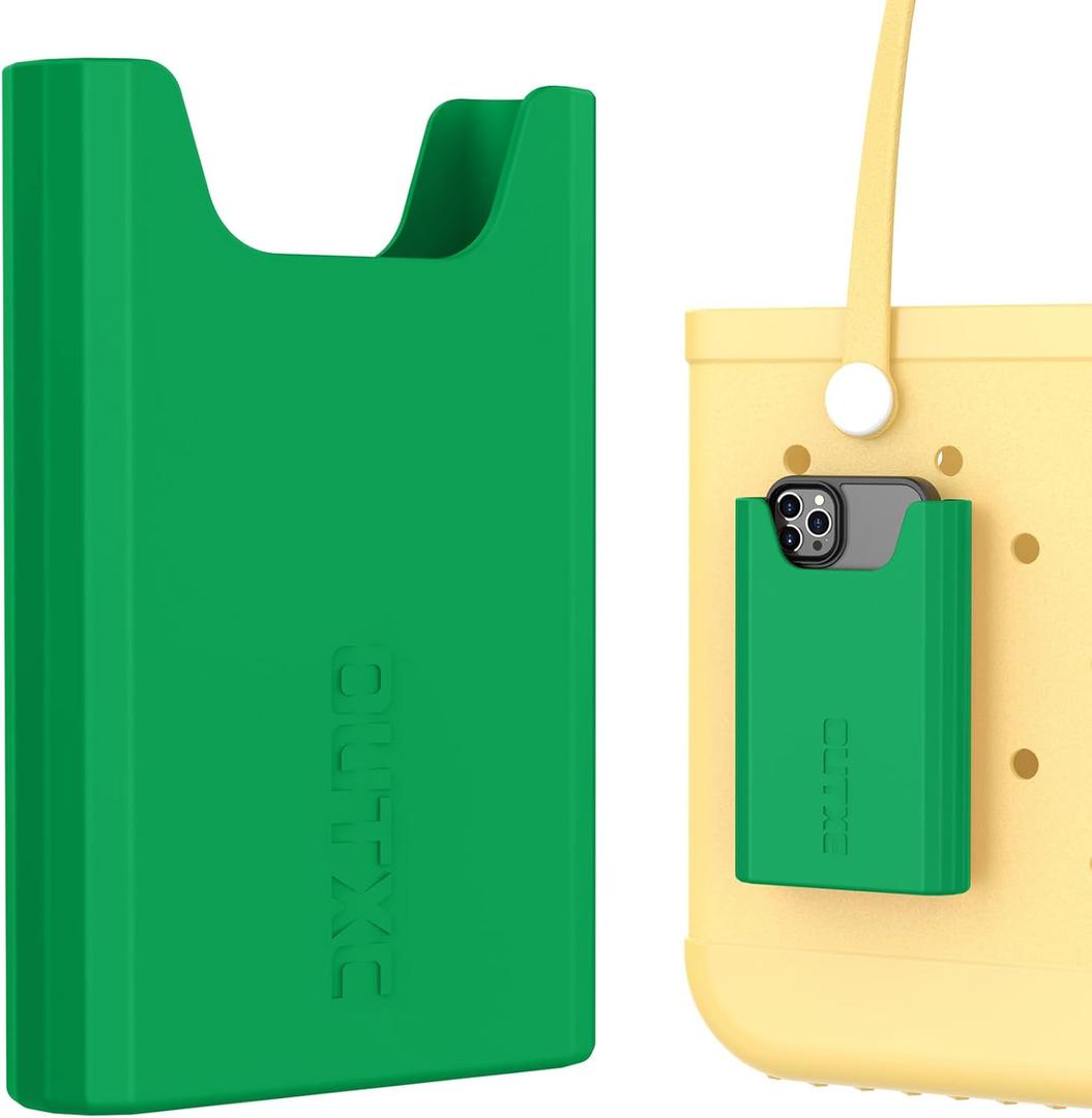 OUTXE Silicone Phone Holder Accessories for Bogg Bag, Phone Case Holder Compatible with All Bogg Bags, Dark Green Cell Phone Insert for Simple Modern Beach Bag