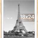 upsimples 18x24 Picture Frame, Display Pictures 16x20 with Mat or 18 x 24 Without, Wall Hanging Poster Frames, Natural, 1 Pack