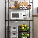 Storage Shelves - 4 Tier Shelf Organizer, Heavy Duty Garage Shelving Unit with Leveling Feet, Stable Metal Shelves Organizer for Pantry, Kitchen and Closet, 33.0" W x 12.6" D x 57.2" H, Black