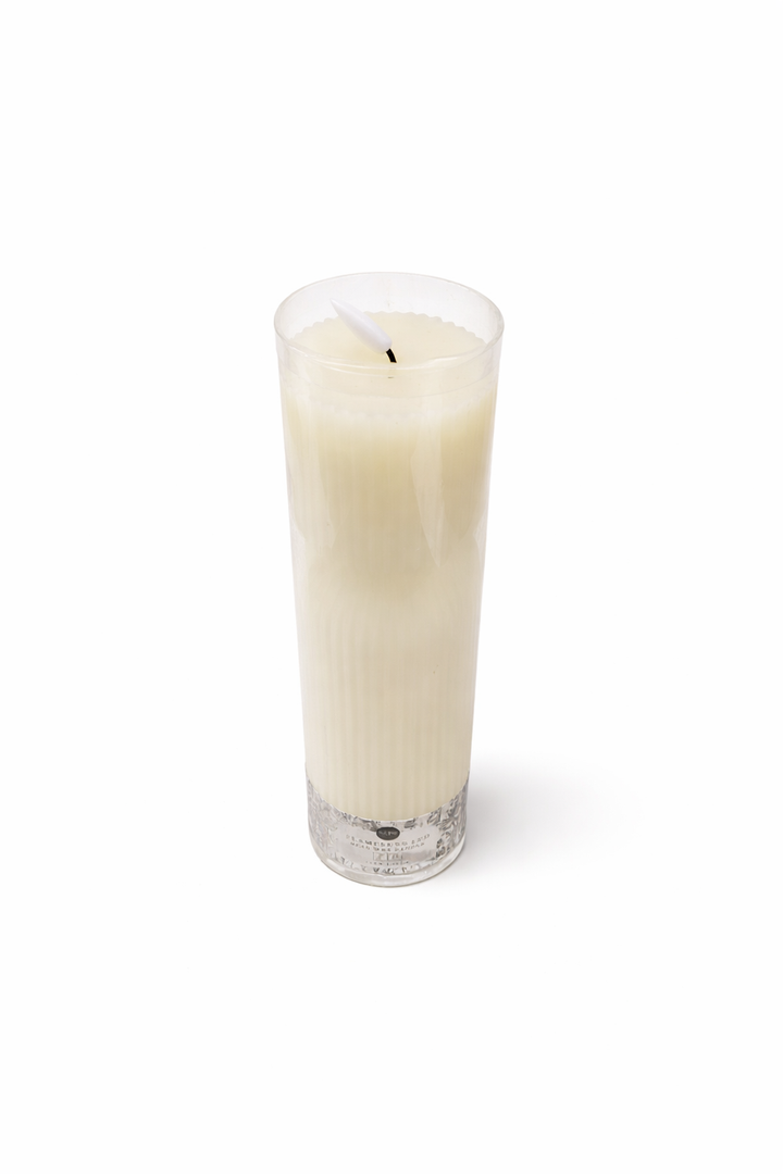Core Flameless Large Pillar Candle – Cream LED Candle with Realistic Flickering Effect