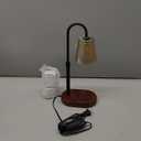 Adjustable Candle Warmer Lamp with Timer - Amber Shade + Walnut Wooden Base - Electric Light Wax Warming Dimmable Flameless Top Melter Heater for Melting Heating Small Jar Candles Gifts Women Mom