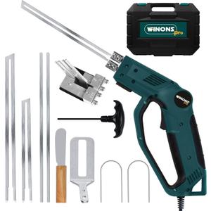WINONS 300W Hot Knife Foam Cutter Tool with Groover, Air Cooled Styrofoam Cutter WFC0012 with Numbered Temperature Controller 710C Max Temp, Hot Wire Cutting Tool for all Kinds of Projects(Kit of 11)