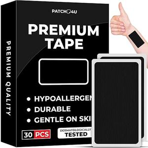 2 PACK PATCH4U Premium Tape (30 Pack) Pain Free Removal, Hypoallergenic, Latex Free & Gentle On Skin Skin Friendly Adhesive Cotton Tape 
