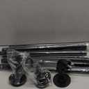 Black Curtain Rods 18 to 120 Inch, Industrial Curtain Rods,Adjustable Length,1 in Diameter Pipe,Wall or Ceiling Mounted,for Bedroom and Living Room(Black 18 to 120)