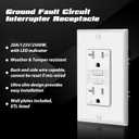 10 Pack GFCI Outlet 20 Amp, Outdoor Weather Resistant (WR), Ultra Slim GFI Receptacles with LED Indicator, Ground Fault Circuit Interrupter, Wallplate Included, ETL Listed, White