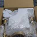 PERMO Classic Rustic Double Sconce Large 2-Lights Wall Sconce with Flared White Textile Lamp Shade and Antique Brass Finished Long Arm, Wall Sconce Light Fixture for Living Room Bathroom Bedroom