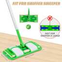 Reusable Mop Pads Compatible with Swiffer Sweeper Mops: Papclean Microfiber Wet Pads Refill Dry Sweeping Cloths Washable Dust Floor Cleaner for Wood Floor Cleaning - 3 Pcs Green