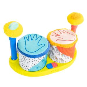 Lamaze Squeeze Beats First Drum Set - Baby Sensory Toy Includes Funny Animal Sounds - Colorful Baby Musical Toys for Early Childhood Development - Ages 12 Months and Up