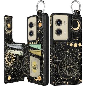 Shorogyt for Moto G Stylus 5G 2024 Wallet Case with Card Holder - Designer Constellation Kickstand Magnetic Clasp Back Flip Folio Leather Phone Cases for Women Men Girls