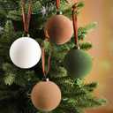 Sotiff 24 Pcs Christmas Velvet Ornaments Balls 2.4 Inch Velvet Balls for Christmas Tree Ornaments Ball for Family Holiday Wedding Party Xmas Tree Hanging Decoration Multicolor