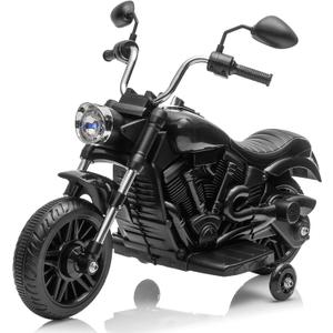 Kids Motorcycle, 12V Battery Powered Electric Motorcycle, 3-Wheel Ride On Motorcycle w/Training Wheels, Reverse, Headlight, Horn, Music, Ride On Toy for Kids Toddler Boys Girls Ages 3-5 Years (Black)