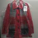 London Fog Womens Single-Breasted Wool Blend Coat | With Scarf, Red Medium