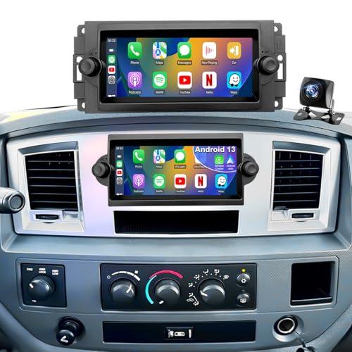 5GWiFi Car Radio for Dodge Ram 1500/2500/3500 2006-2008, Durango Charger 2005-2007, Jeep Grand Cherokee 2005-2007, Commander 2006-2010, 6.8inch Touch Screen Stereo Wireless Carplay Android Auto GPS FM