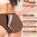 BAMBOO COOL Womens Period Underwear High Waisted Leakproof Postpartum Maternity Panties Soft Breathable Absorbent,3 Pack (M)