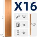 Art3dwallpanels 16 Pack Slat Wall Paneling 51"×6.7" Glitter Gold